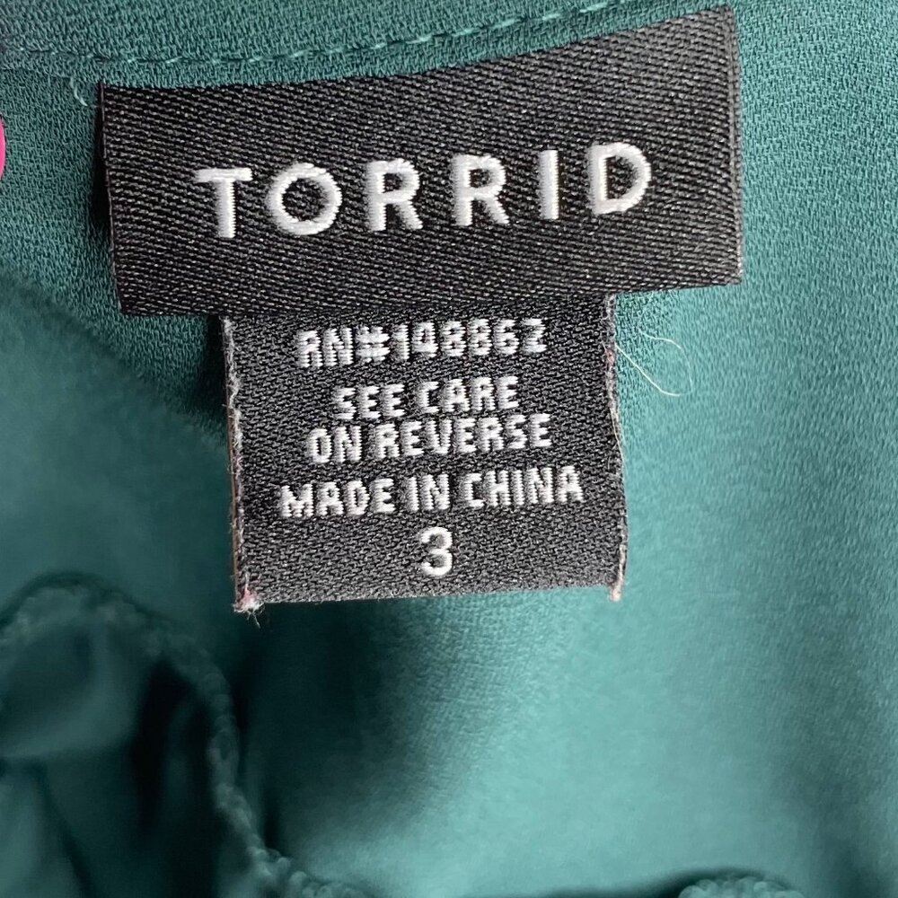 Torrid Harper Emerald Button-Front Georgette Roll… - image 6